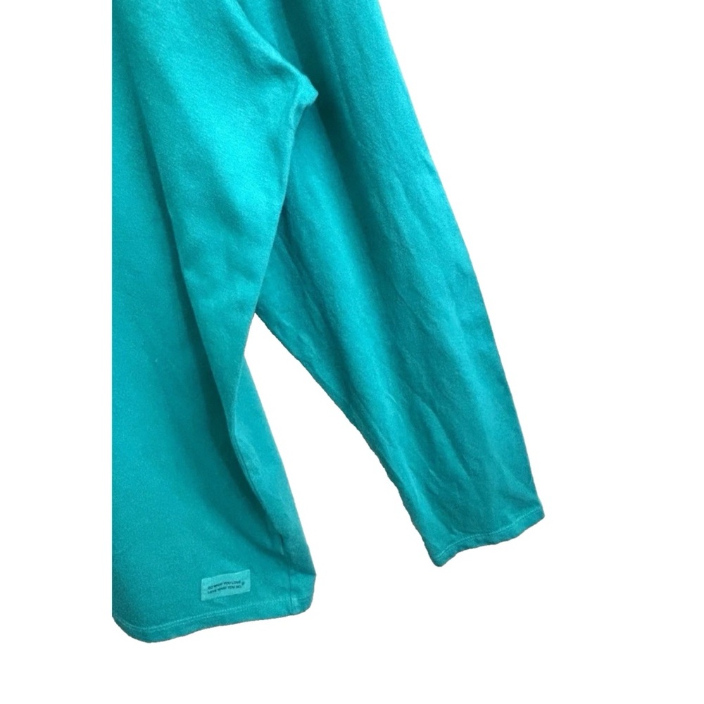 LIFE IS GOOD WMN LONG SLEEVE CRUSHER TEE 2X TEAL V NECK SIMPLIFY NORMCORE CASUAL - Picture 4 of 9